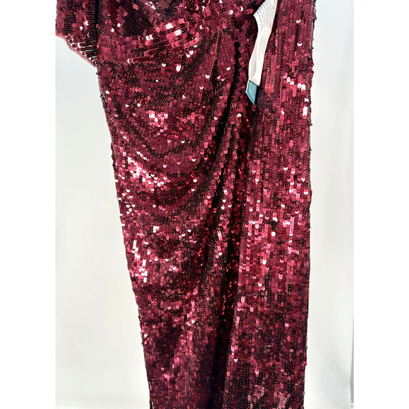 Mac Duggal 93540 Size 16 Embellished Cap Sleeve Cowl Neck Trumpet Gown Red NWT - Picture 5 of 14